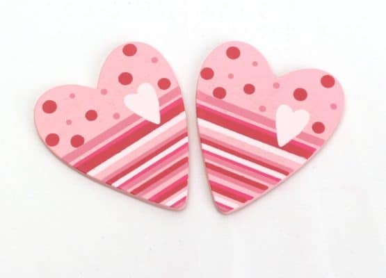 Herzen aus Holz, rosa-pink, Beutel m. 12 Stück - valentinstag, everyday-dekoaccessoires, dekoaccessoires